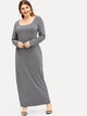 Plus Scoop Neck Maxi Pencil Dress