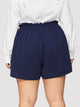 Plus Paperbag Waist Slant Pocket Shorts