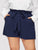 Plus Paperbag Waist Slant Pocket Shorts