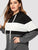 Plus Colorblock Drawstring Hoodie Dress