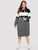 Plus Colorblock Drawstring Hoodie Dress