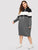 Plus Colorblock Drawstring Hoodie Dress