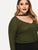 Plus Solid Choker Neck Jumper