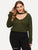 Plus Solid Choker Neck Jumper