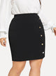SHEIN Plus Button Front Bodycon Skirt