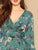 Plus Waist Belted Flower Print Split Dress