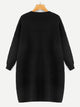 Plus V Neck Pocket Front Drop Shoulder Sweater Dress