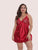 Plus Contrast Lace Criss Cross Satin Dress With Thong