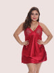 Plus Contrast Lace Criss Cross Satin Dress With Thong