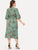 Plus Floral Print Self-tie Wrap Chiffon Dress