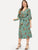 Plus Floral Print Self-tie Wrap Chiffon Dress