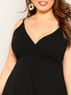  Plus Surplice Neck Solid Cami Dress
