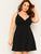 Plus Surplice Neck Solid Cami Dress