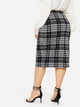 SHEIN Plus Plaid Print Bodycon Skirt