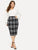 Plus Plaid Print Bodycon Skirt