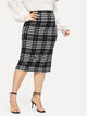 SHEIN Plus Plaid Print Bodycon Skirt