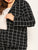 Plus Shawl Collar Grid Blazer & Pants Set