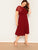  Plus V-back Mesh Sweetheart Fit & Flare Dress