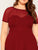  Plus V-back Mesh Sweetheart Fit & Flare Dress