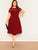  Plus V-back Mesh Sweetheart Fit & Flare Dress