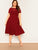  Plus V-back Mesh Sweetheart Fit & Flare Dress