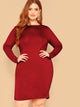  Plus V Cut & Twist Back Fitted Dress
