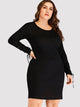 Plus Grommet Lace-up Sweater Dress