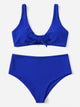 Plus Tie Front Top With High Waist Bikini