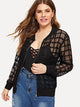 Plus Solid Lace Jacket