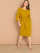  Plus Exaggerate Split Sleeve Pencil Dress