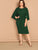 Plus Split Bell Sleeve Belted Pencil Dress