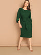  Plus Exaggerate Split Sleeve Pencil Dress