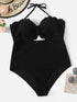 Plus Scalloped Trim Cut-out One Piece Swim