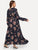 Plus Surplice Neck Belted Floral Maxi Dress