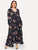 Plus Surplice Neck Belted Floral Maxi Dress