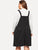Plus Striped Pinafore Dress