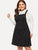 Plus Striped Pinafore Dress