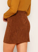 SHEIN Plus Wide Waist Corduroy Skirt