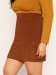 SHEIN Plus Wide Waist Corduroy Skirt