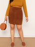 SHEIN Plus Wide Waist Corduroy Skirt