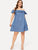 Plus Off The Shoulder Flounce Trim Denim Dress