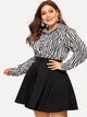 Plus Zip Back Solid Skirt