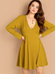  Plus Plunging Neck Rib-knit Dress