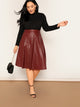 SHEIN Plus High Waist PU Skirt