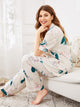 Plus Floral Print Pajama Set