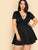  Plus Plunging Neck Scallop Edge Dress