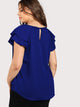 Plus Keyhole Front Layered Raglan Sleeve Top