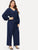 Plus Wide Leg Self Tie Jumpsuit