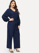 Plus Wide Leg Self Tie Jumpsuit