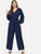 Plus Wide Leg Self Tie Jumpsuit